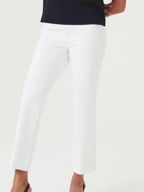 Spanx Large Petite Pants On-the-Go Silver Linings Kick Flare Classic White NWT